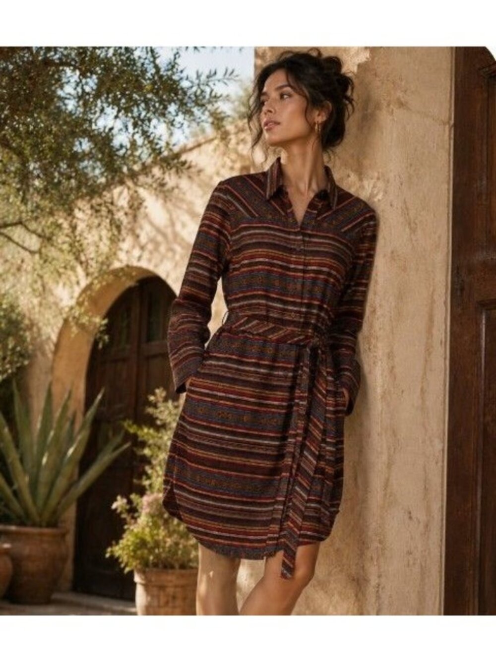 Ariat Sedona Dress Multi Jacquard Stripe Southwest Country Western M